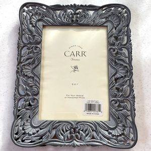 CARR Photo Frame, Holds 5” x 7” Photo, Rich, Beautiful Metal Scrollwork Design!